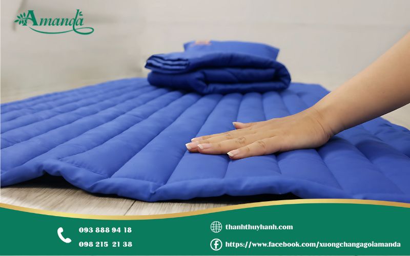 Nệm cho bé đi học màu xanh da trời mát mẻ