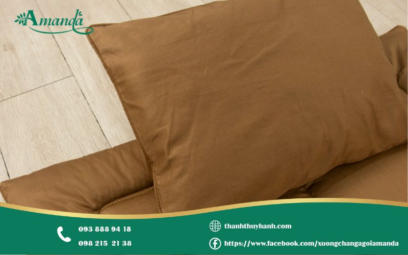 Nệm ngủ cho bé đi học màu nâu nhẹ nhàng