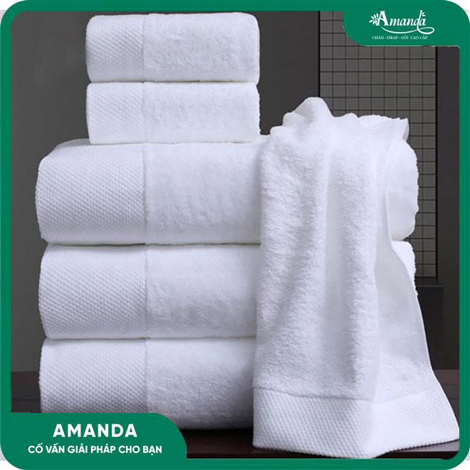 Khăn cotton trắng 70x140cm