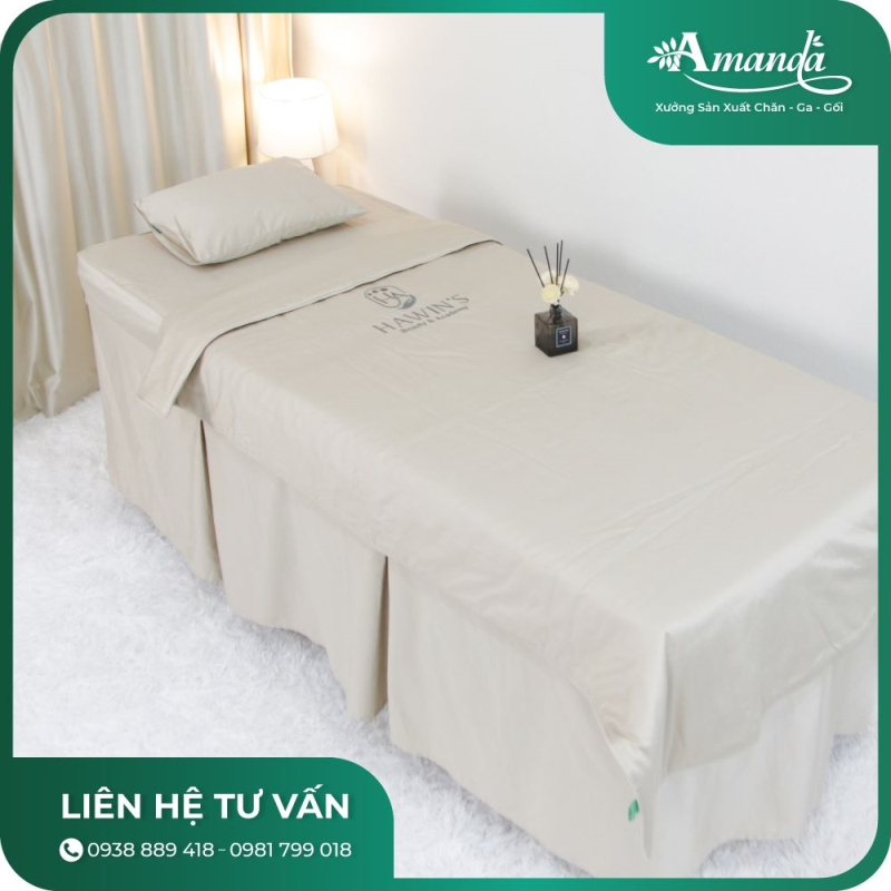 Bộ Chăn Ga Lụa Satin Cao Cấp Dành Cho Spa 