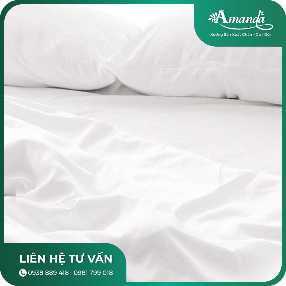 Bộ Chăn Ga Gối Khách Sạn T400 Trắng Trơn