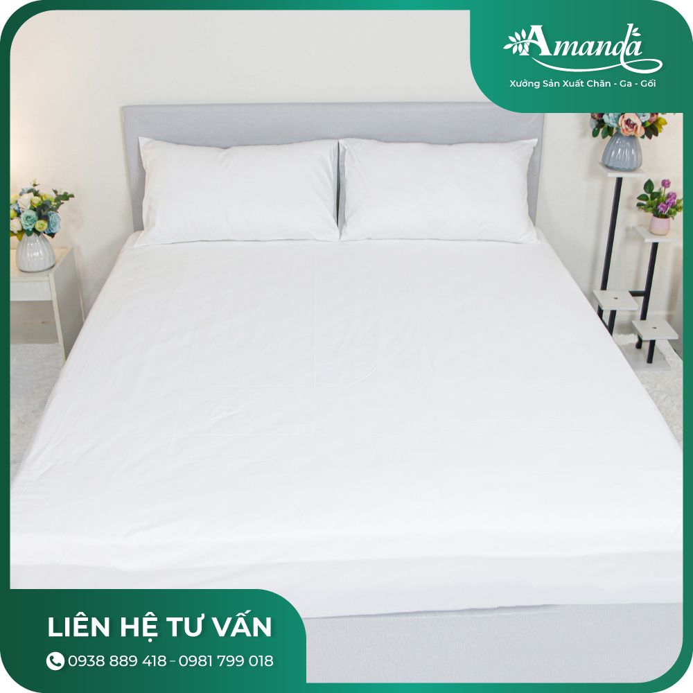 Bộ Ga Bọc Nệm Khách Sạn CVC T300 Trắng